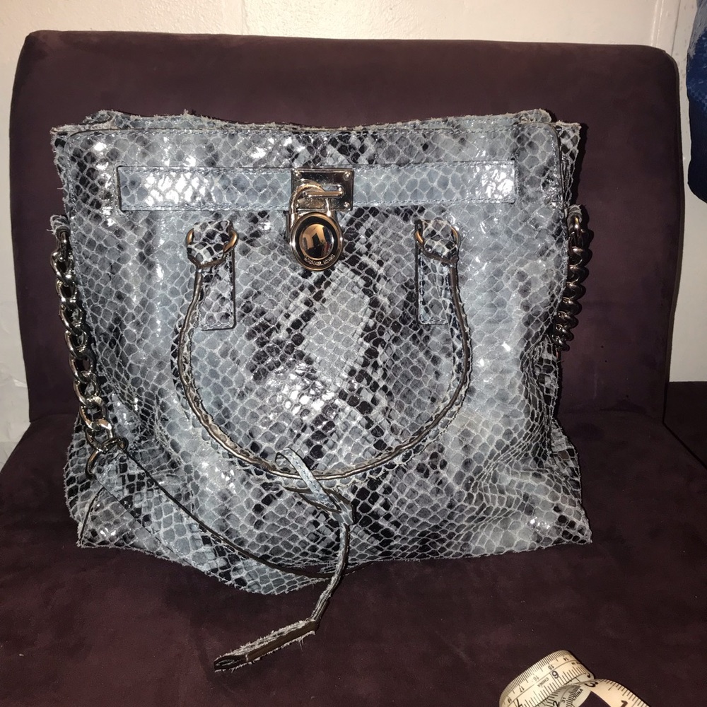 Michael Kors Large Hamilton Snakeskin satchel